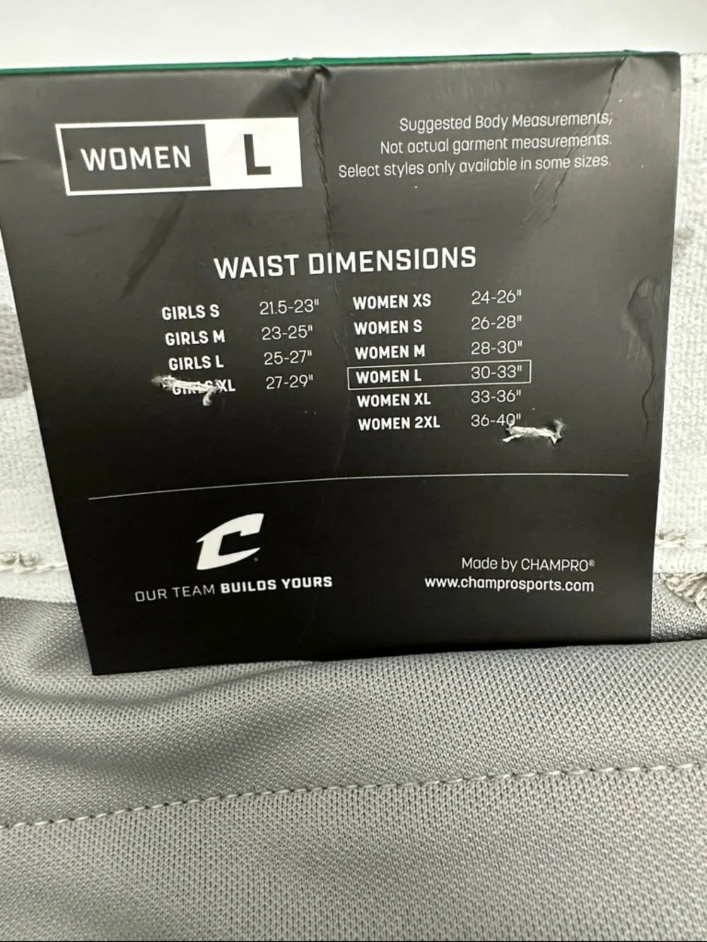 Women's Large Gray Champro Softball Pants - Picture 7 of 7